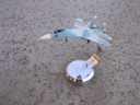 # sp203a Su-27 on chrome stand with Sukhoi logo